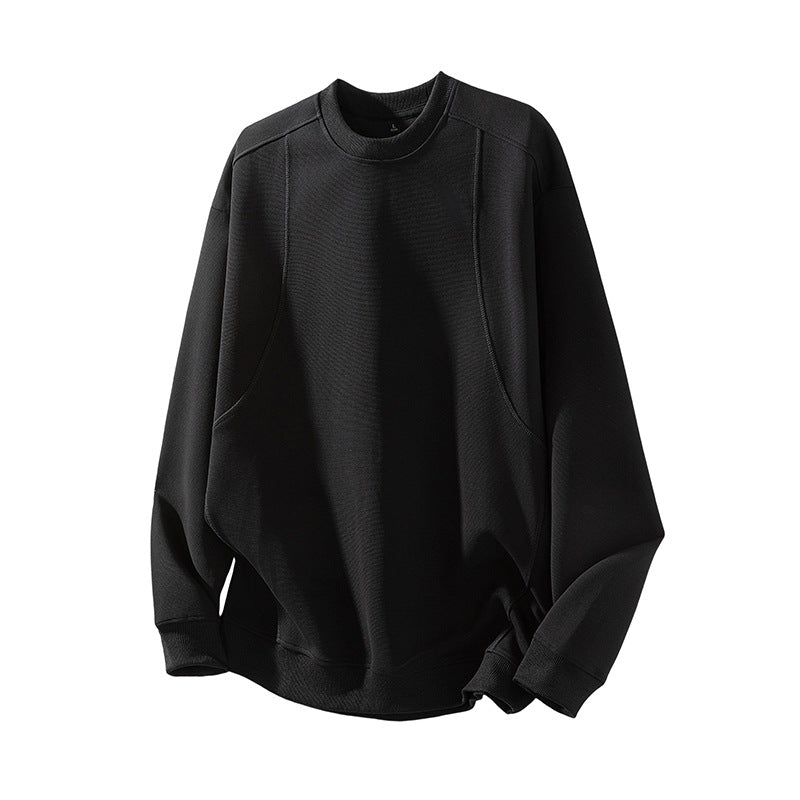 Cut-and-Sew Long Sleeve Hoodie for Men, Drop Shoulder Sleeve