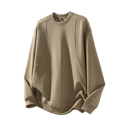 Cut-and-Sew Long Sleeve Hoodie for Men, Drop Shoulder Sleeve