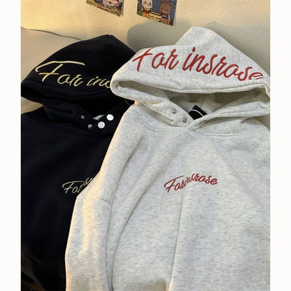 Street Style Heavyweight Embroidered Hoodie for Men and Women