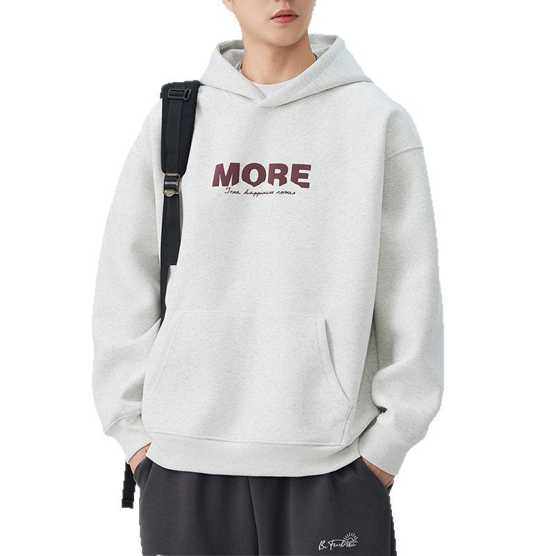 Print Hoodie for Men Street Style Loose Drop Shoulder